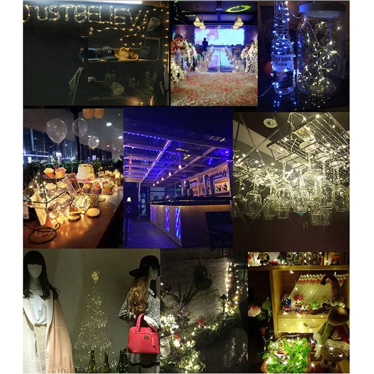 20 مصباح LED SMD 0603 مقاوم للماء IP65 مع بطاريات زر CR2032، ضوء أزرق 2 متر، ضوء أخضر 2 متر، ضوء أحمر 2 متر