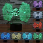 7 Color Discoloration Creative Visual Stereo Lamp Desk Lamp Night Light, TIE Fighter Style