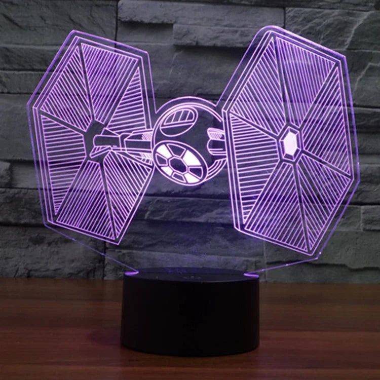 7 Color Discoloration Creative Visual Stereo Lamp Desk Lamp Night Light, TIE Fighter Style