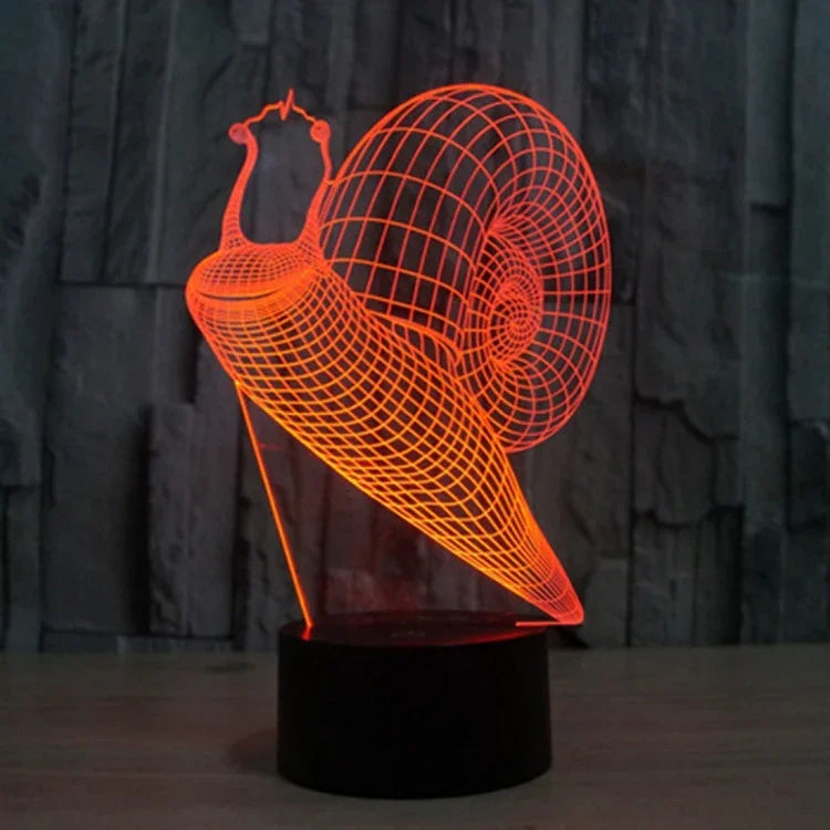 7 Color Discoloration Creative Visual Stereo Lamp Desk Lamp Night Light, Snail Style