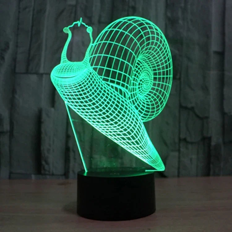 7 Color Discoloration Creative Visual Stereo Lamp Desk Lamp Night Light, Snail Style