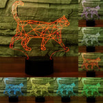 7 Colour Discoloration Creative Visual Stereo Lamp Desk Lamp Night Light, Walking Cat Shape
