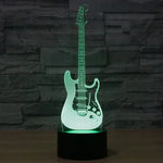 7 Color Discoloration Creative Visual Stereo Lamp Desk Lamp Night Light, Electric Guitar Shape
