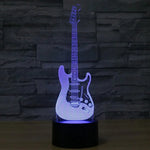 7 Color Discoloration Creative Visual Stereo Lamp Desk Lamp Night Light, Electric Guitar Shape