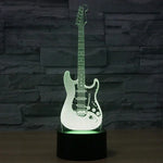 7 Color Discoloration Creative Visual Stereo Lamp Desk Lamp Night Light, Electric Guitar Shape
