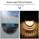 6 مصابيح LED ضوء سياج قطرة ماء شمسي خارجي