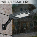 مصباح جداري شمسي منزلي خارجي 12 واط مع 56 مصباح LED SMD 2835، مقاوم للماء IP65، تحكم عن بعد، حساس حركة الإنسان
