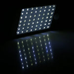 مصباح جداري شمسي منزلي خارجي 12 واط مع 56 مصباح LED SMD 2835، مقاوم للماء IP65، تحكم عن بعد، حساس حركة الإنسان