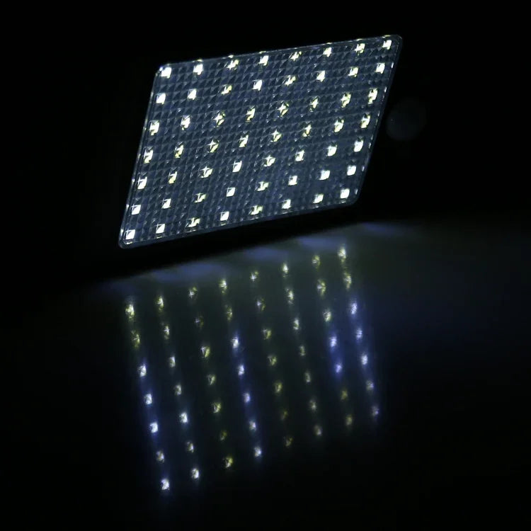 مصباح جداري شمسي منزلي خارجي 12 واط مع 56 مصباح LED SMD 2835، مقاوم للماء IP65، تحكم عن بعد، حساس حركة الإنسان