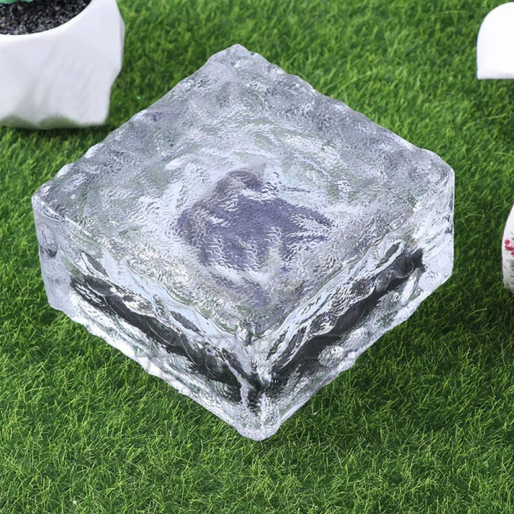 مصباح دفن خارجي LED مربع من الزجاج المقسى يعمل بالطاقة الشمسية، زخرفة حديقة، مقاوم للماء IP55، الحجم: 10 × 10 × 5.2 سم