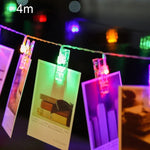مصباح سلسلة مزخرف مع 40 مصباح LED يعمل ببطاريات 3 × AA، للصور المعلقة في المنزل، حفلات DIY، حفلات الزفاف، تزيين عيد الميلاد، طول 4 متر