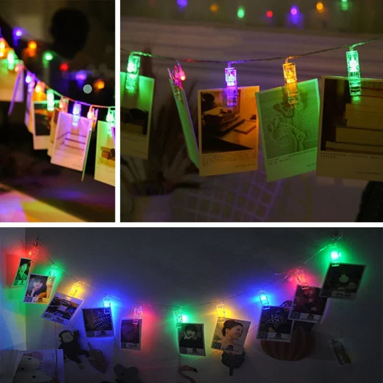 مصباح سلسلة مزخرف مع 40 مصباح LED يعمل ببطاريات 3 × AA، للصور المعلقة في المنزل، حفلات DIY، حفلات الزفاف، تزيين عيد الميلاد، طول 4 متر