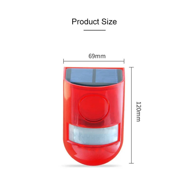 Solar Powered Sound-light Alarm Warning Light IP65 Waterproof 110 dB Burglar Alarm