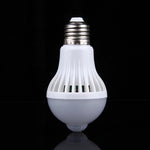 لمبة LED E27 5W مع 12 مصباح SMD 5730 300LM مع حساس حركة بالأشعة تحت الحمراء، مدى الاستشعار: 4-6 أمتار، AC 220V، E27 5W ضوء أبيض، E27 5W ضوء أبيض دافئ