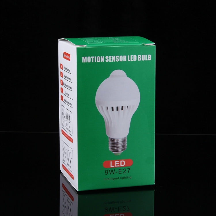 مدى الاستشعار: 4-6 أمتار، AC 85-265V، E27 9W ضوء أبيض، E27 9W ضوء أبيض دافئ