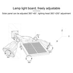 مصباح كشاف روبوتي LED مزدوج الرأس يعمل بالطاقة الشمسية مع حساس ذكي للحديقة الخارجية