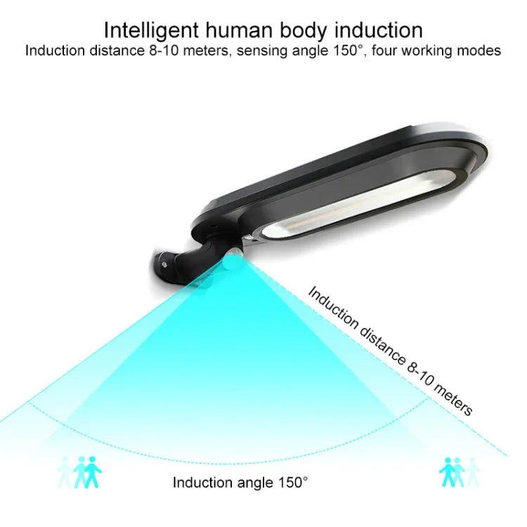 مصباح حديقة يعمل بالطاقة الشمسية مقاوم للماء IP65 مع 18 LED و600LM وضوء استشعار الجسم وضوء شارع