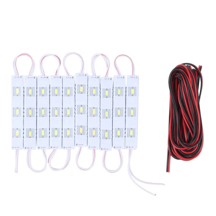 30 مصباح LED 5630 SMD وحدات إضاءة بيضاء مقاومة للماء، طول الكابل 5م، تيار مستمر 12 فولت، 30 مصباح LED 5630 SMD