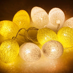 Battery Powered 4.8m 30 LEDs Cotton Thread Colour Egg Lamp String Easter Holiday Party Household Decorative Light, 4.8m(Battery Powered)