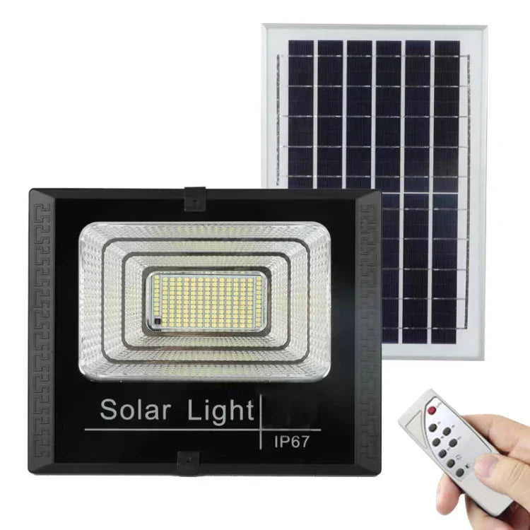 كشاف طاقة شمسية مقاوم للماء IP67 بقوة 10W و100 LED مع تحكم عن بعد، 10W