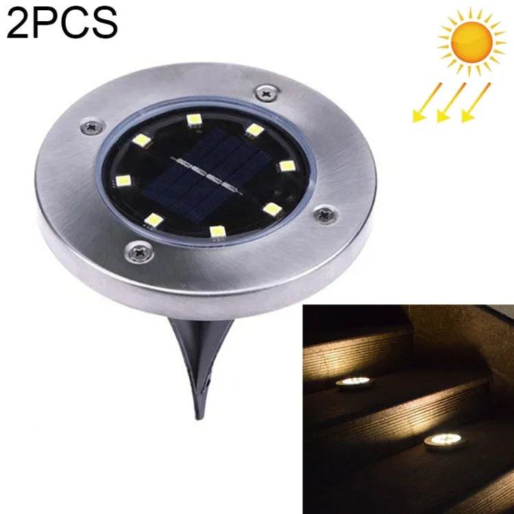 مصباح أرضي SMD 5050 خارجي لمسار الحديقة وأرضية التزيين LED، 8 LED ضوء أبيض، 8 LED ضوء أبيض دافئ