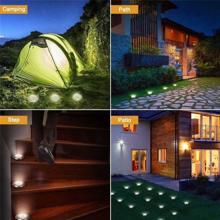 مصباح أرضي SMD 5050 خارجي لمسار الحديقة وأرضية التزيين LED، 8 LED ضوء أبيض، 8 LED ضوء أبيض دافئ
