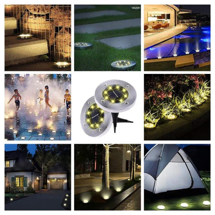 مصباح أرضي SMD 5050 خارجي لمسار الحديقة وأرضية التزيين LED، 8 LED ضوء أبيض، 8 LED ضوء أبيض دافئ