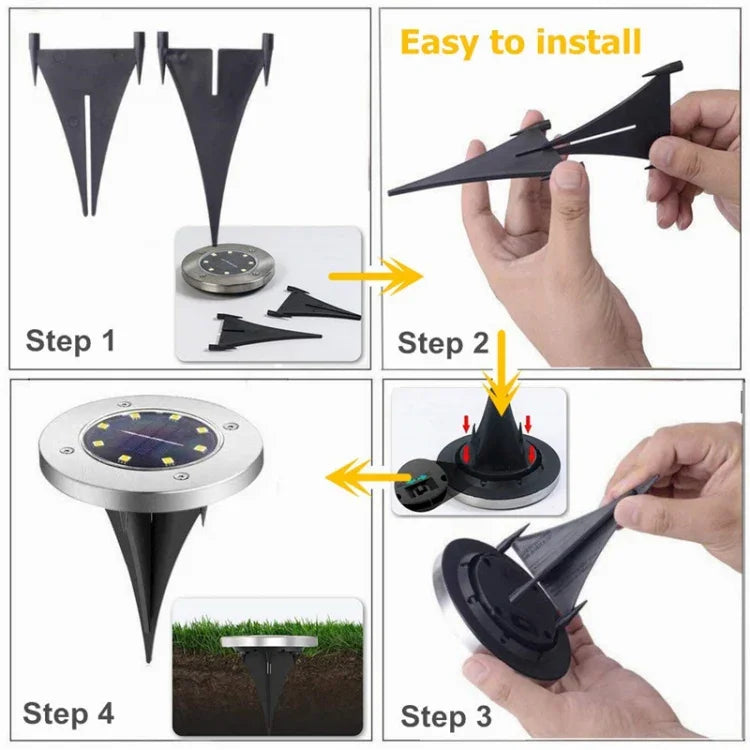 مصباح أرضي SMD 5050 خارجي لمسار الحديقة وأرضية التزيين LED، 8 LED ضوء أبيض، 8 LED ضوء أبيض دافئ