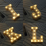 إضاءة عطلات LED دافئة بيضاء تعمل بالبطارية، للوقوف أو التعليق، A، N، B، O، C، P، D، Q، E، R، F، G، T، U، V، I، W، J، K، X، L، M، Z