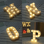 إضاءة عطلات LED دافئة بيضاء تعمل بالبطارية، للوقوف أو التعليق، A، N، B، O، C، P، D، Q، E، R، F، G، T، U، V، I، W، J، K، X، L، M، Z