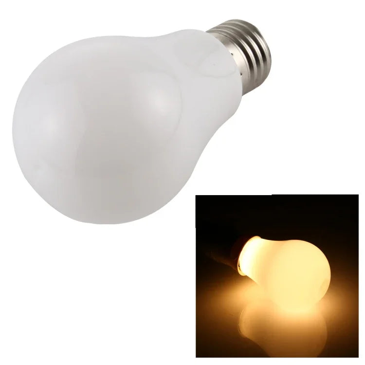 مصباح LED موفر للطاقة 7 واط 500 لومن E27 2835 بعدد 28 LED بدون وميض، لون الضوء: أبيض دافئ، تيار متردد 85-265 فولت، 7 واط