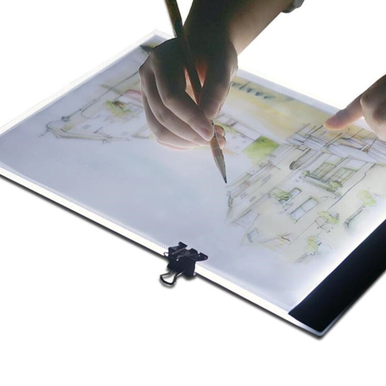 صندوق ضوء تتبع فني LED USB محمول نحيف للغاية بحجم A4 للنسخ مع تحكم في السطوع للفنانين للرسم والتخطيط والرسوم المتحركة وعرض الأشعة السينية، تحكم في السطوع بدون شاحن