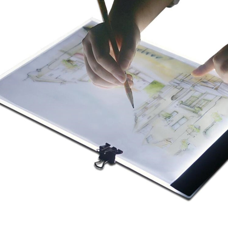 صندوق ضوء تتبع فني LED USB محمول نحيف للغاية بحجم A4 للنسخ مع تحكم في السطوع للفنانين للرسم والتخطيط والرسوم المتحركة وعرض الأشعة السينية، تحكم في السطوع بدون شاحن