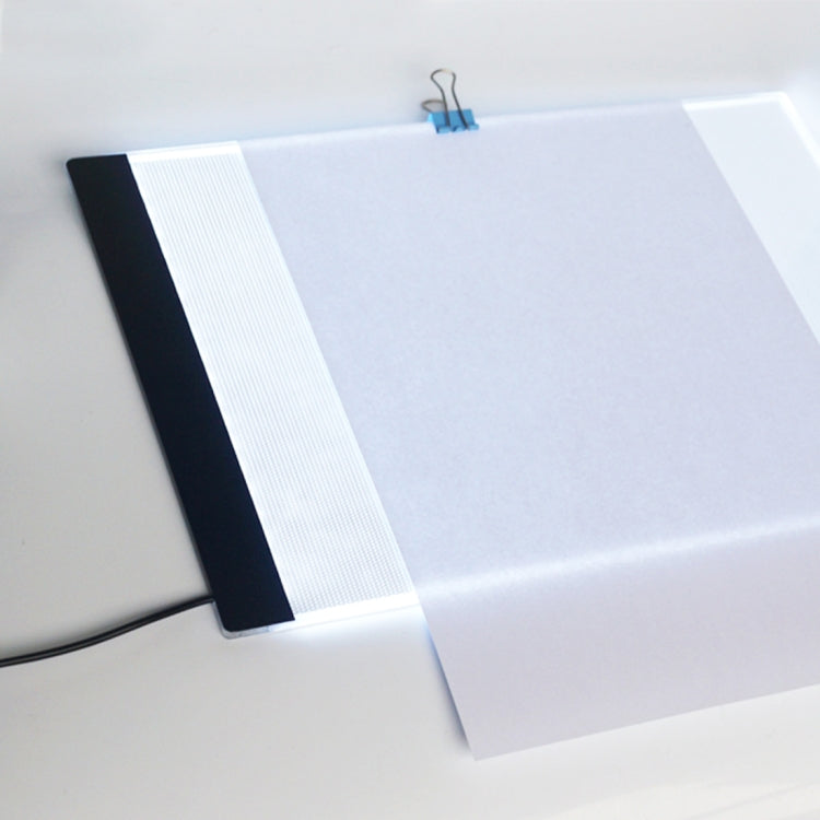 صندوق ضوء تتبع فني LED USB محمول نحيف للغاية بحجم A4 للنسخ مع تحكم في السطوع للفنانين للرسم والتخطيط والرسوم المتحركة وعرض الأشعة السينية، تحكم في السطوع بدون شاحن