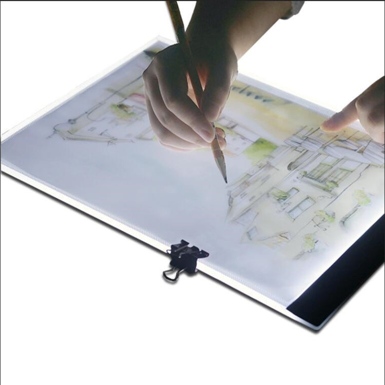 صندوق ضوء تتبع فني LED USB محمول نحيف للغاية بحجم A4 للنسخ مع تحكم في السطوع للفنانين للرسم والتخطيط والرسوم المتحركة وعرض الأشعة السينية، تحكم في السطوع