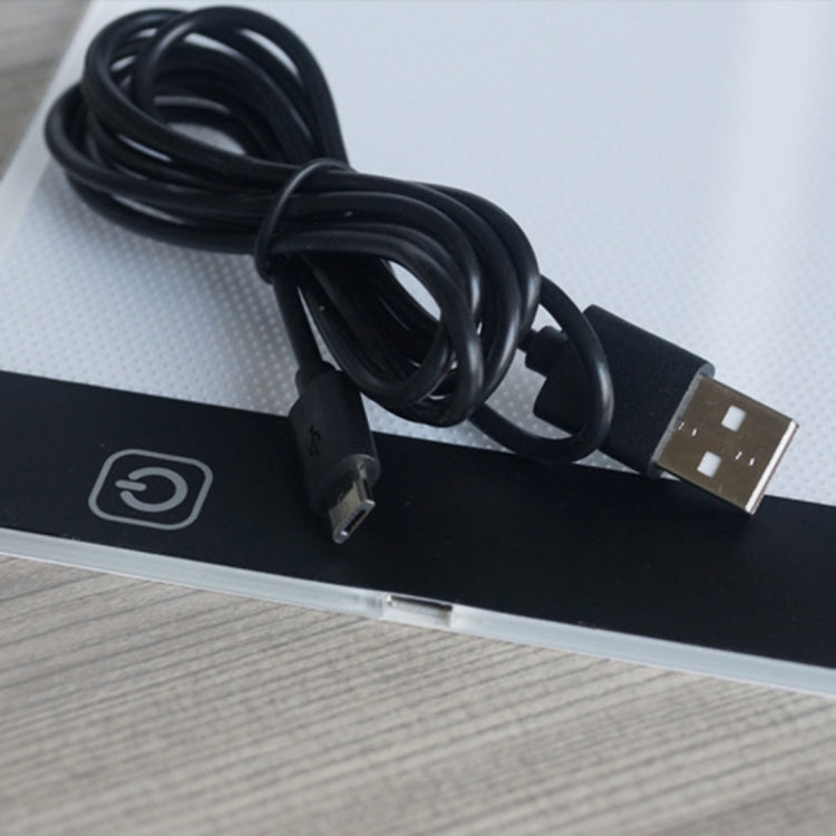 صندوق ضوء تتبع فني LED USB محمول نحيف للغاية بحجم A4 للنسخ مع تحكم في السطوع للفنانين للرسم والتخطيط والرسوم المتحركة وعرض الأشعة السينية، تحكم في السطوع