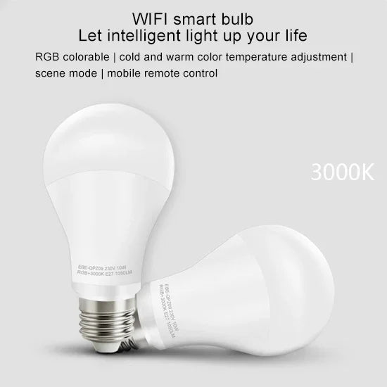 مصباح 14 LED 3000K+RGB 1050 لومن يعمل مع Alexa وGoogle Home، تيار متردد 230 فولت