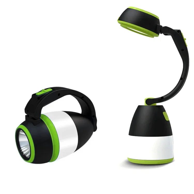 مصباح تخييم LED محمول يدوي بشحن USB بقوة 5W مع وظيفة بنك طاقة (أخضر)، LED6908، LED6908L، LED6908R