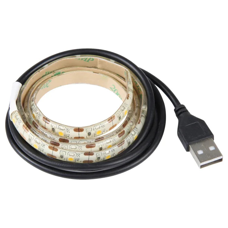 حبل إضاءة LED 2835 SMD دافئ مقاوم للماء مع راتنج إبوكسي، تيار مستمر 5 فولت، الطول: 50 سم، USB 2835 SMD LED 50 سم
