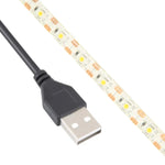 حبل إضاءة LED 2835 SMD دافئ مقاوم للماء مع راتنج إبوكسي، تيار مستمر 5 فولت، الطول: 50 سم، USB 2835 SMD LED 50 سم