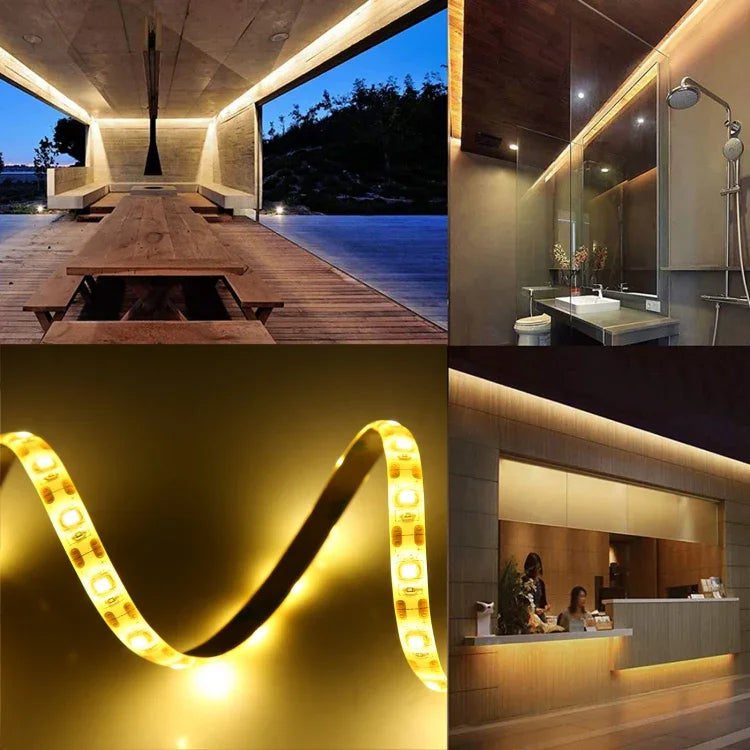 حبل إضاءة LED 2835 SMD دافئ مقاوم للماء مع راتنج إبوكسي، تيار مستمر 5 فولت، الطول: 50 سم، USB 2835 SMD LED 50 سم