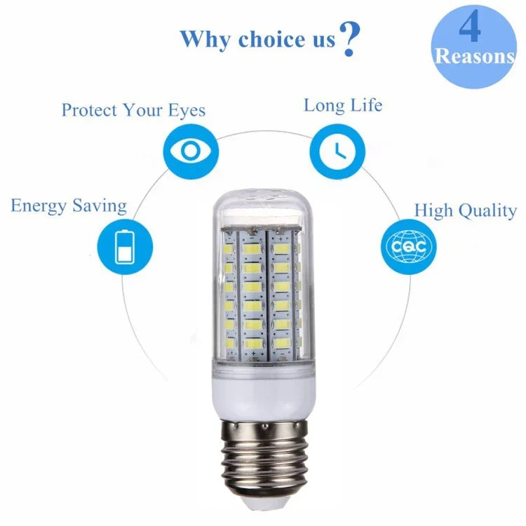 مصباح LED 56 قطعة SMD 5730، تيار متردد 220 فولت، 5 واط ضوء أبيض 220 فولت، 5 واط ضوء أبيض دافئ 220 فولت