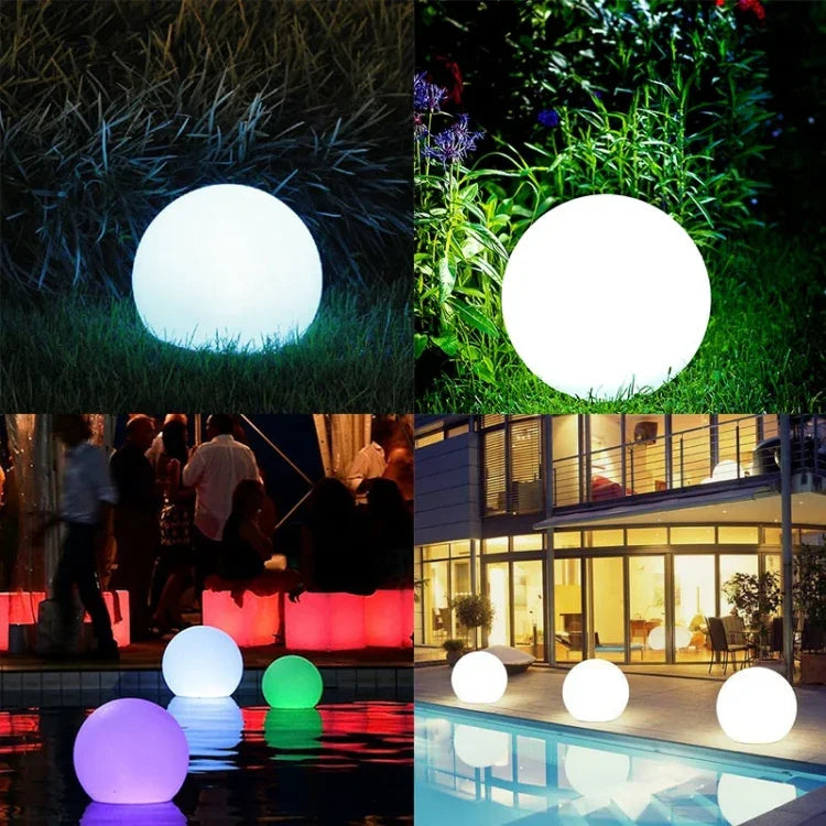 ضوء LED عائم للحديقة يتغير لونه مع لوحة شمسية من السيليكون أحادي البلورة 0.8 واط وجهاز تحكم عن بعد