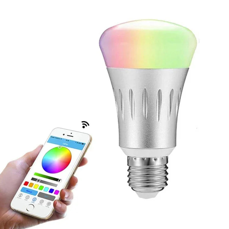 مصباح 6000K+RGB 600 لومن يعمل مع Alexa وGoogle Home، تيار متردد 175-255 فولت