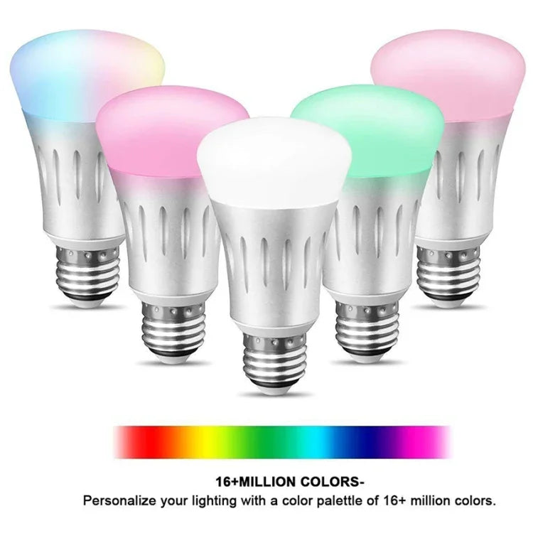 مصباح 6000K+RGB 600 لومن يعمل مع Alexa وGoogle Home، تيار متردد 175-255 فولت