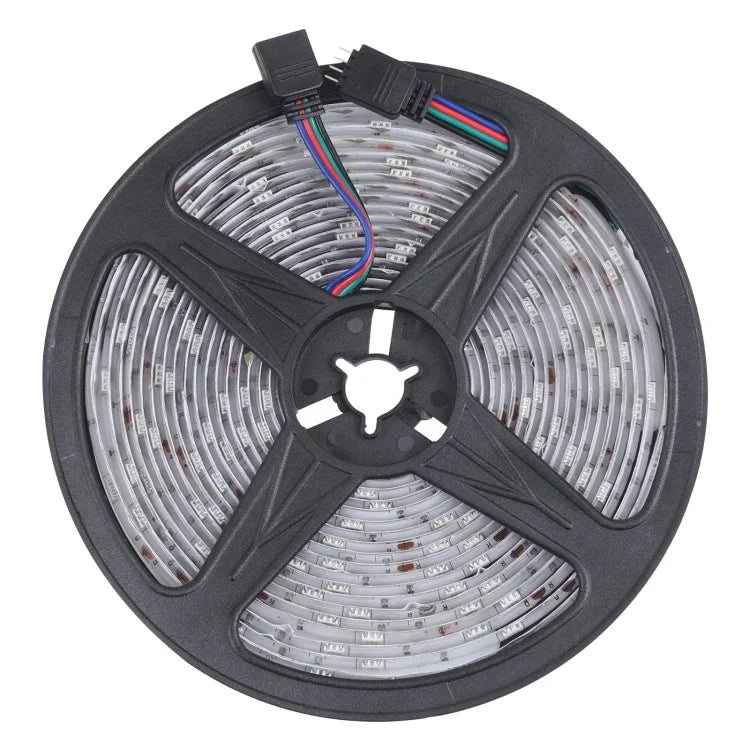 5م 150 مصباح LED SMD 5050 شريط إضاءة RGB مقاوم للماء IP65 مع بلوتوث وجهاز تحكم عن بعد بـ 24 مفتاح، قابس الاتحاد الأوروبي، 5م 150 مصباح LED IP65
