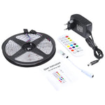 5م 150 مصباح LED SMD 5050 شريط إضاءة RGB مقاوم للماء IP65 مع بلوتوث وجهاز تحكم عن بعد بـ 24 مفتاح، قابس الاتحاد الأوروبي، 5م 150 مصباح LED IP65