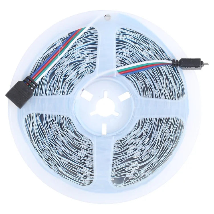 شريط إضاءة RGB مقاوم للماء IP44 بطول 10 م و300 LED SMD 5050 مع جهاز تحكم عن بعد بـ 24 مفتاح، قابس الاتحاد الأوروبي، 10 م 300 LED IP44