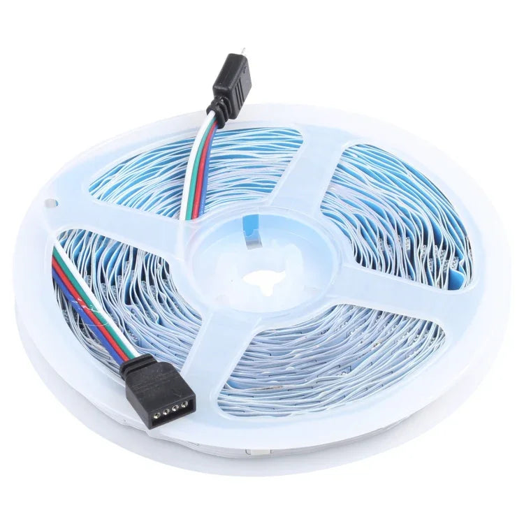 شريط إضاءة RGB مقاوم للماء IP44 بطول 10 م و300 LED SMD 5050 مع جهاز تحكم عن بعد بـ 24 مفتاح، قابس الاتحاد الأوروبي، 10 م 300 LED IP44