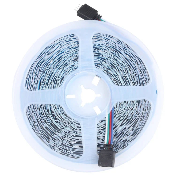 شريط إضاءة RGB مقاوم للماء IP44 بطول 20 م و600 LED SMD 5050 مع جهاز تحكم عن بعد بلوتوث + موسيقى بـ 24 مفتاح، قابس الاتحاد الأوروبي، 20 م 600 LED IP44